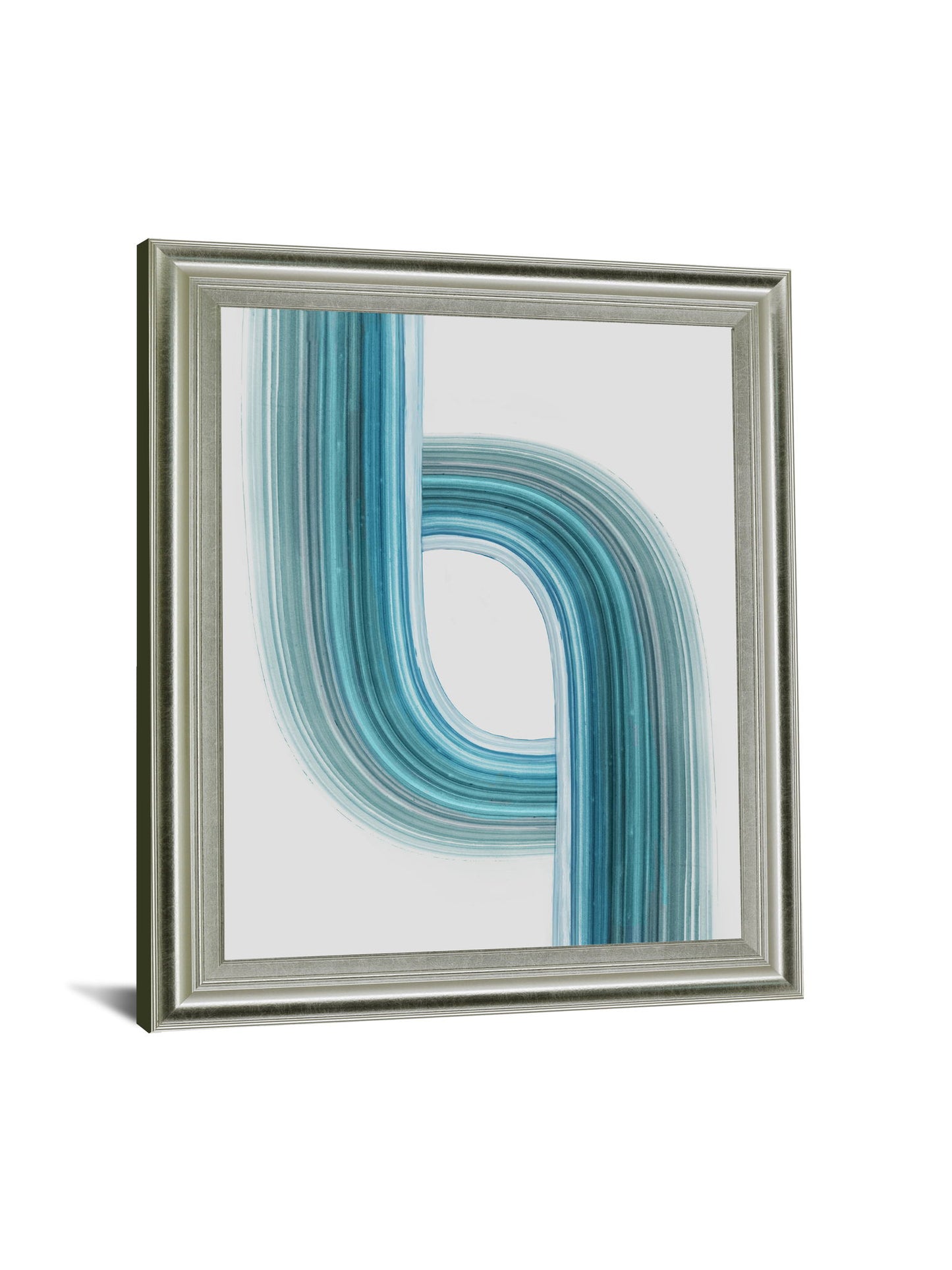 Aqua Ribbon - 28" x 34" Framed Wall Art - Light Blue