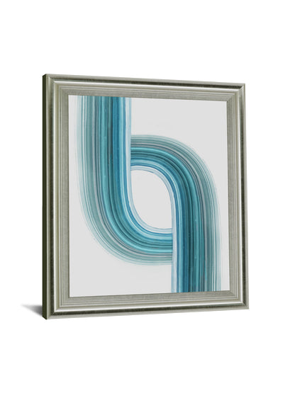 Aqua Ribbon - 28" x 34" Framed Wall Art - Light Blue