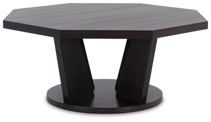 Chasinfield - Dark Brown - Octagon Coffee Table