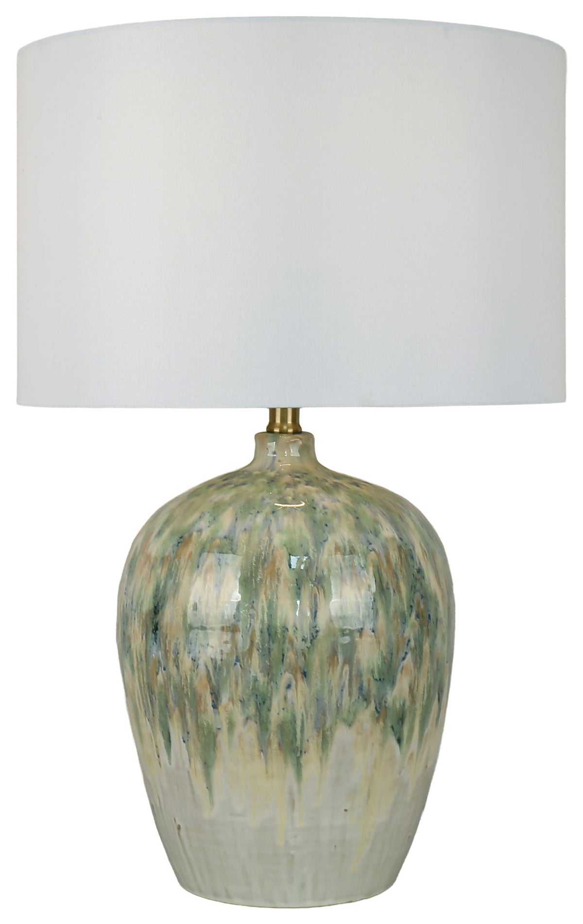 Shoreline Reverie - 28 X 18 - Ceramic Table Lamp - Sea Glass Glaze