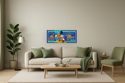 Greedy Duck Delight - 28" x 63" Framed Wall Art - Green