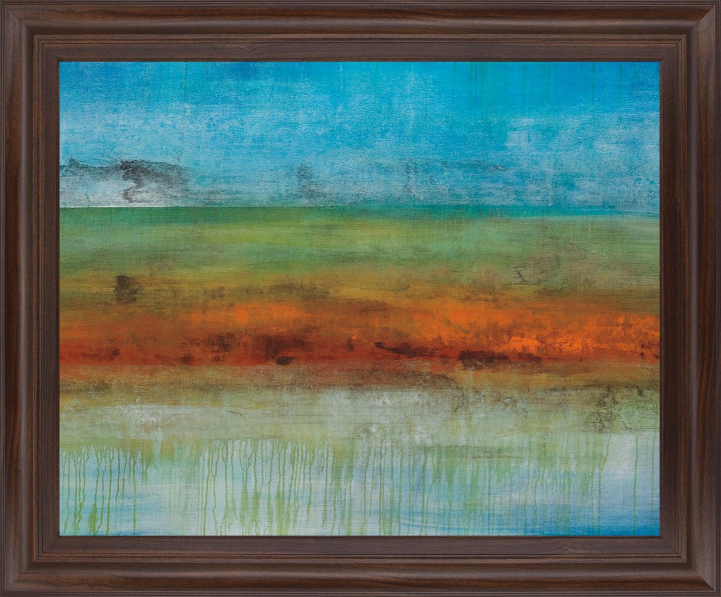 Rustic Glowscape - 28" x 34" Framed Wall Art - Light Blue