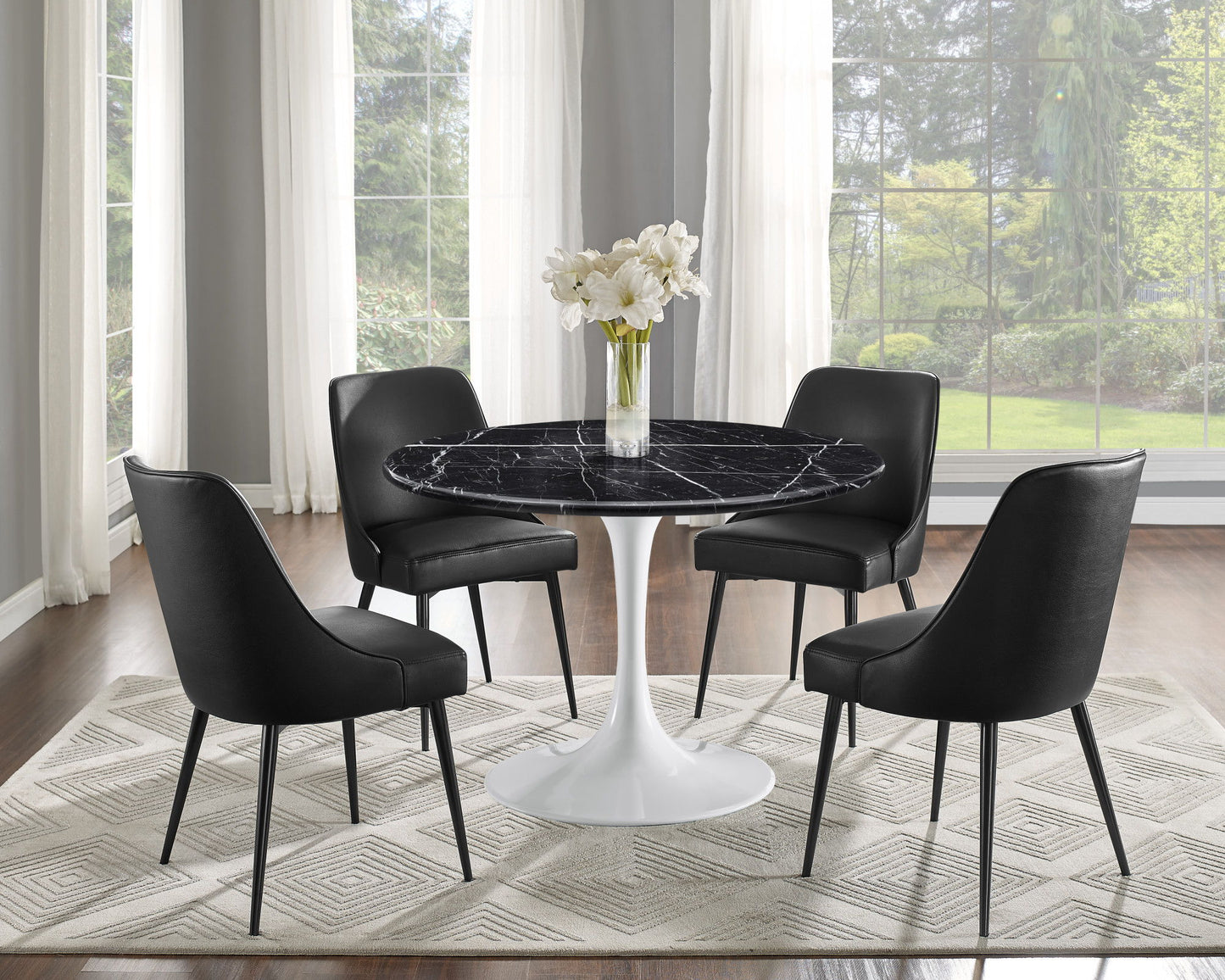 Colfax - Black Top Dining Set