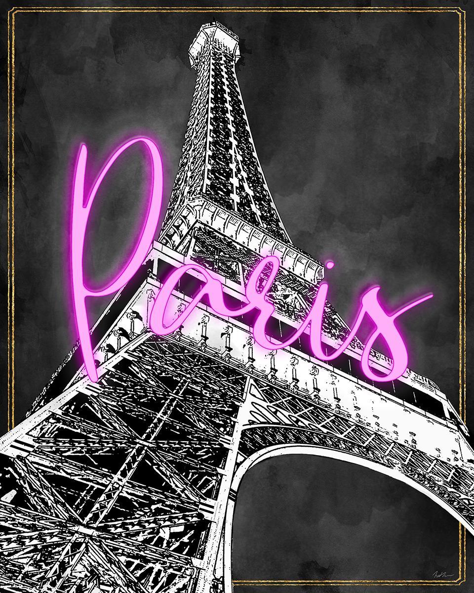 Neon Nights In Paris By Natalie Carpentieri (Small) - Dark Gray
