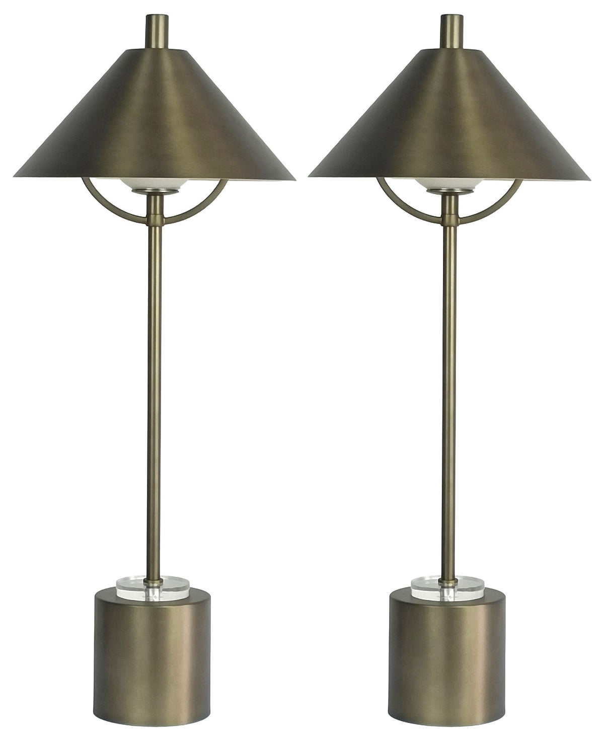 Crescent Mantle - 30 X 12 - Metal Buffet Lamp (Set of 2) - Matte Golden Bronze