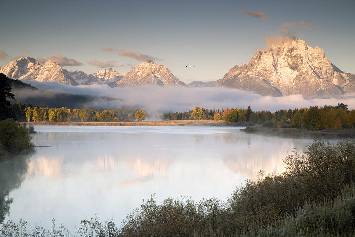 Snake River Fog By Danita Delimont (Framed) (Small) - Gray