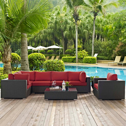 Sojourn 7 Piece Outdoor Patio Sunbrella® Sectional Set