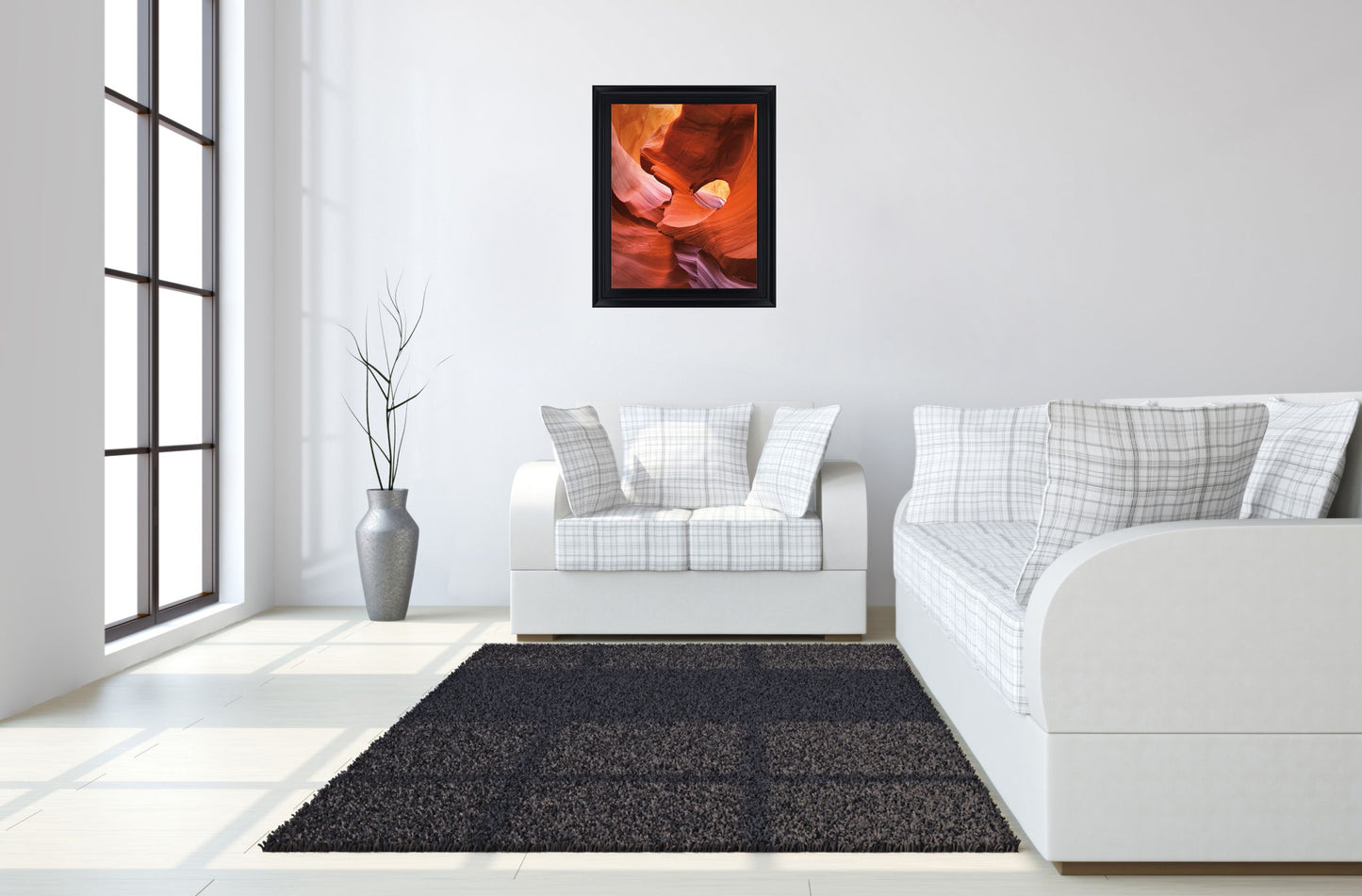 Sunlit Veins - 28" x 34" Framed Wall Art - Orange