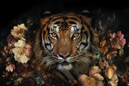 Floral Gaze - 40" x 60" Framed Wall Art - Brown - Light Brown