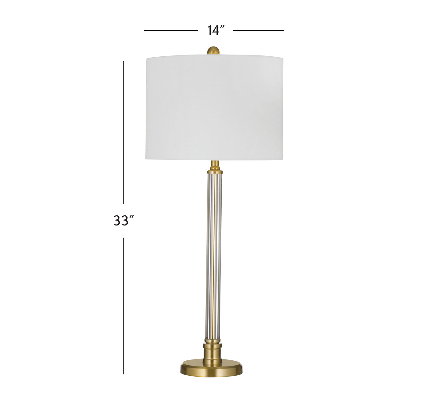 Yukon - Table Lamp - Clear / Antique Brass