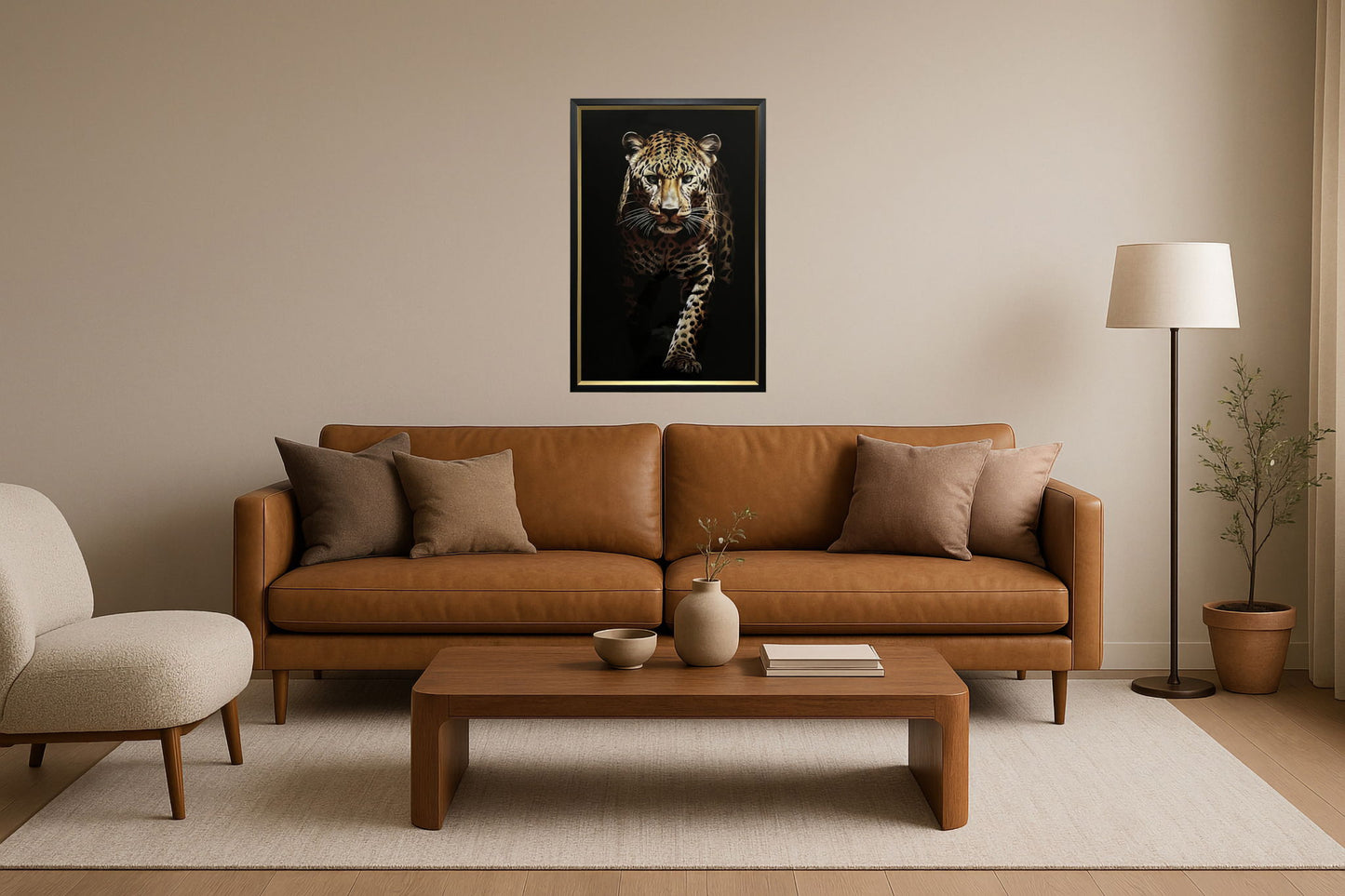 Golden Stalk - 24" x 36" Framed Wall Art - Black