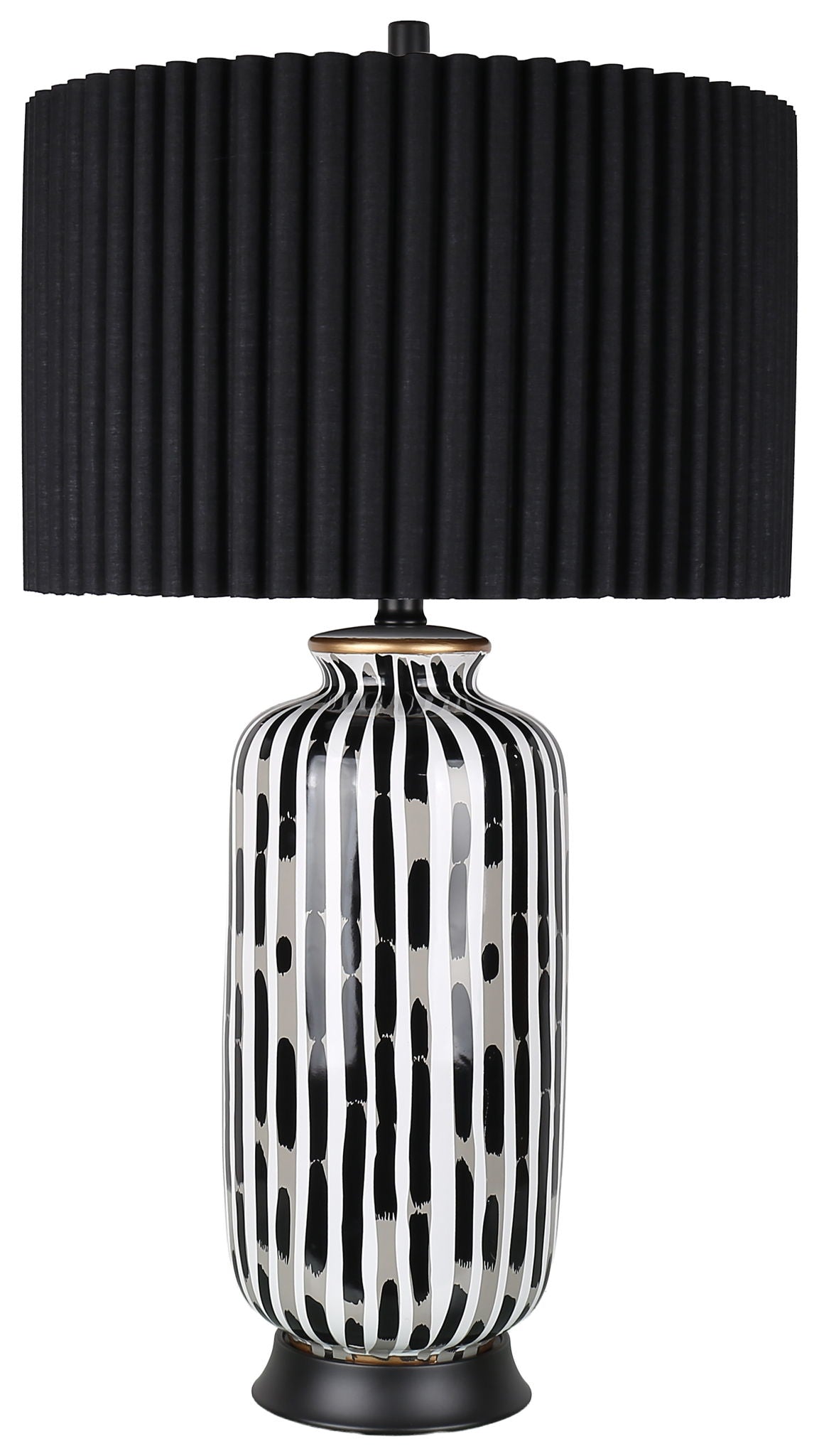 Ink Cadence - 30 X 17 - Ceramic Table Lamp (Set of 2) - Monochrome Brushstroke