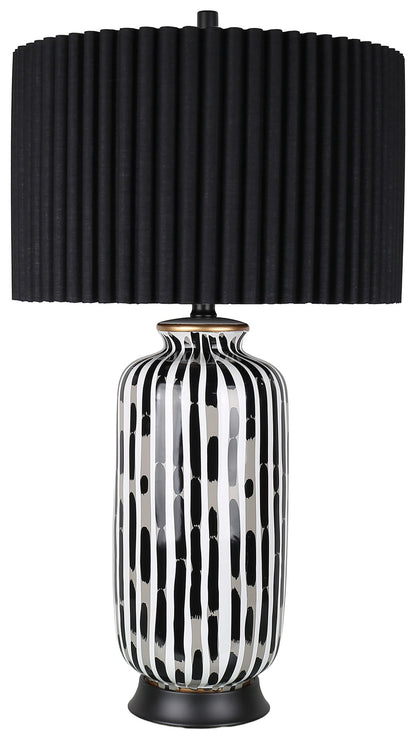 Ink Cadence - 30 X 17 - Ceramic Table Lamp (Set of 2) - Monochrome Brushstroke