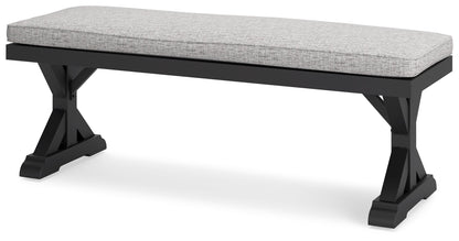 Beachcroft - Bench With Cushion - Black / Light Gray