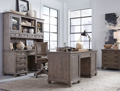 Lancaster - Credenza With Hutch - Dove Tail Grey