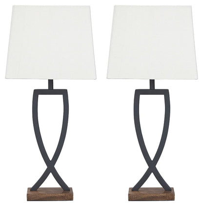 Makara - Metal Table Lamp (Set of 2) - Black / Brown