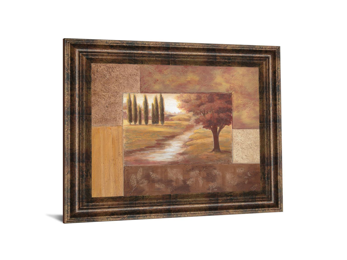 Peaceful Stream Il By Vivian Flasch - Framed Print Wall Art - Dark Brown