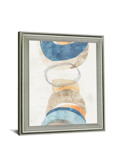 Stacked Serene Shapes - 28" x 34" Framed Wall Art - Beige
