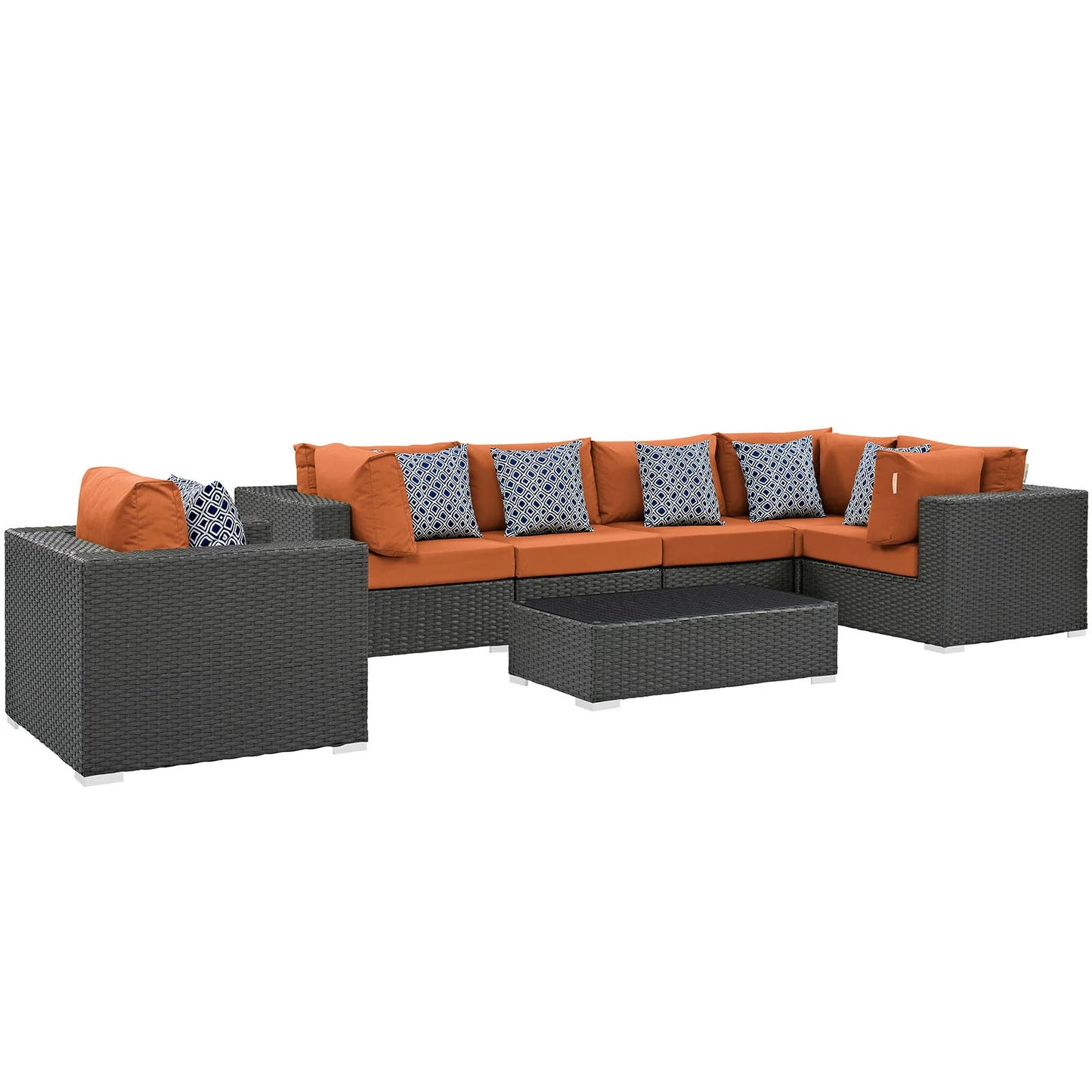 Sojourn 7 Piece Outdoor Patio Sunbrella® Sectional Set