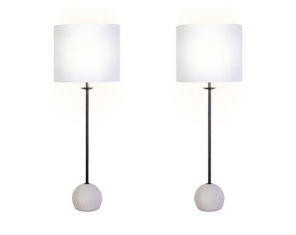 "Urban Sphere" Concrete Buffet Lamp (Set of 2) - Concrete/Matte Black