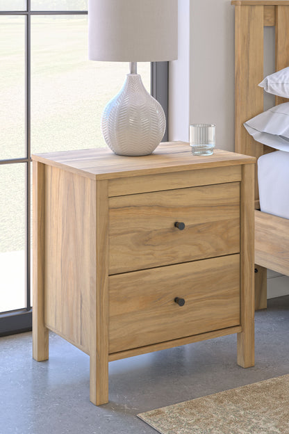 Bermacy - Light Brown - Two Drawer Night Stand