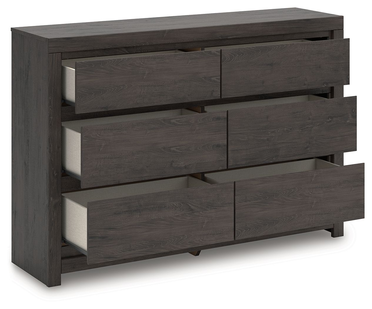 Fraluna - Charcoal - Six Drawer Dresser