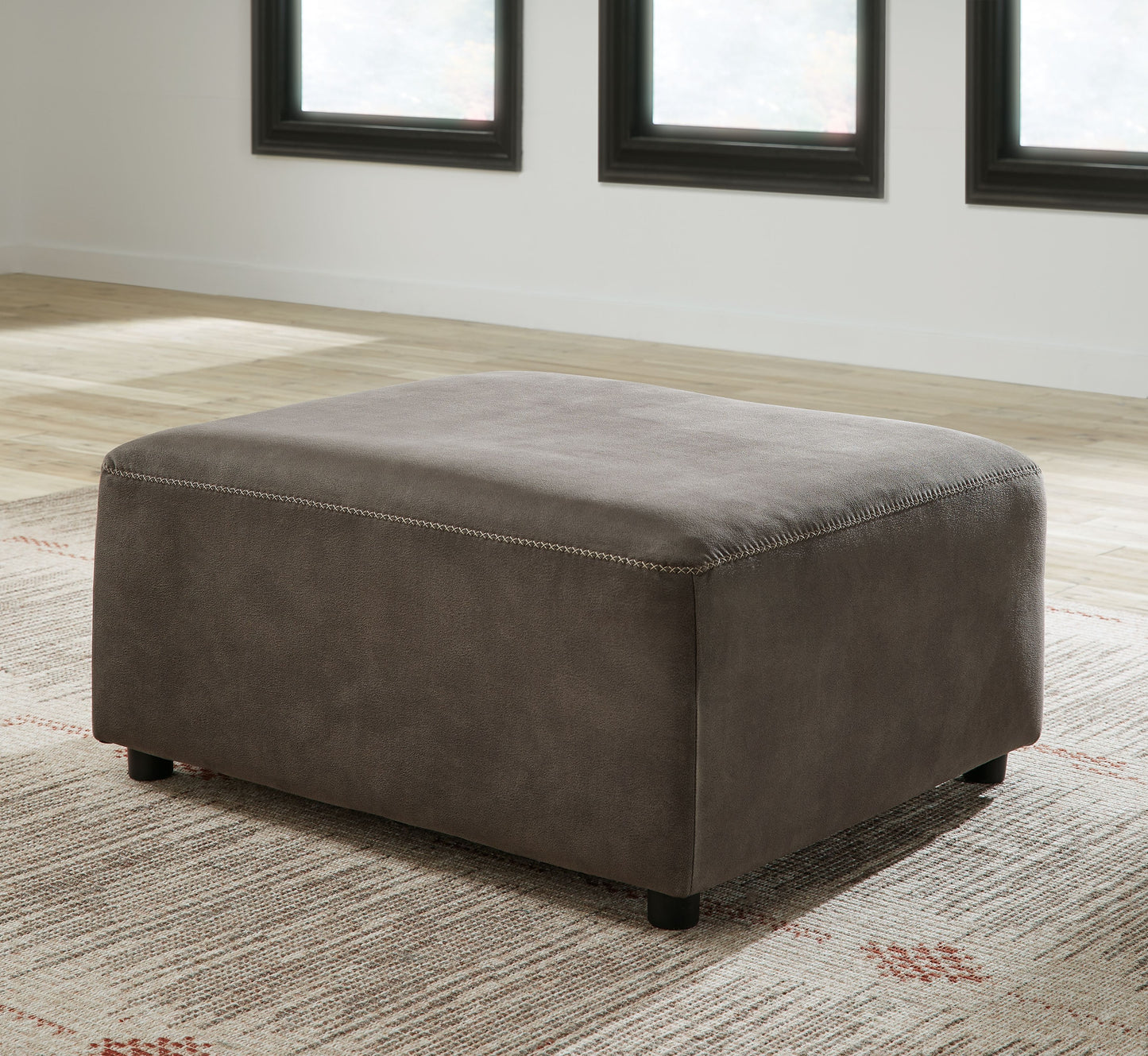 Allena - Gunmetal - Oversized Accent Ottoman