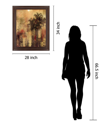 Sunlit Palm Whisper - 28" x 34" Framed Wall Art - Beige