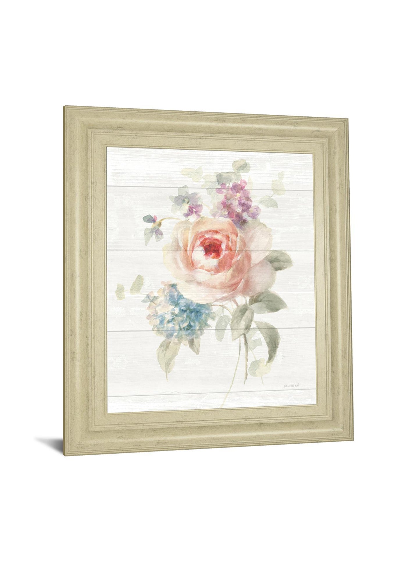 Cottage Garden III Shiplap By Danhui Nai - Framed Print Wall Art - White