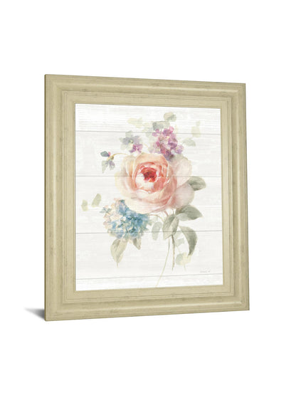 Cottage Garden III Shiplap By Danhui Nai - Framed Print Wall Art - White