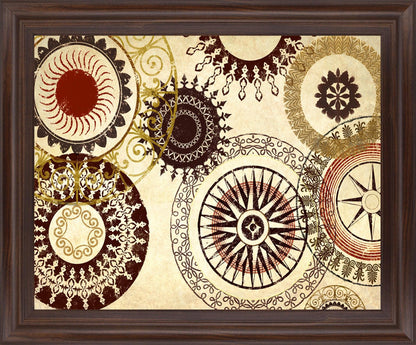 Sunburst Medallion - 28" x 34" Framed Wall Art - Beige