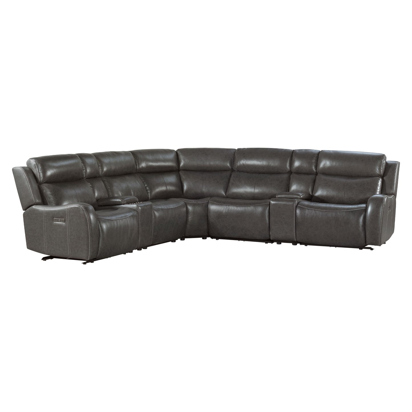 Wainwright - Dual-Power Sectional Set - Charcoal Gray