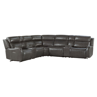 Wainwright - Dual-Power Sectional Set - Charcoal Gray