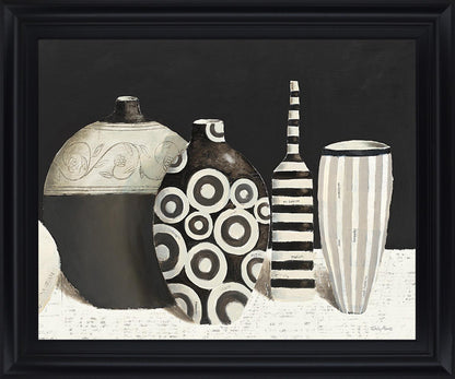 Monochrome Vessels - 28" x 34" Framed Wall Art - Dark Gray