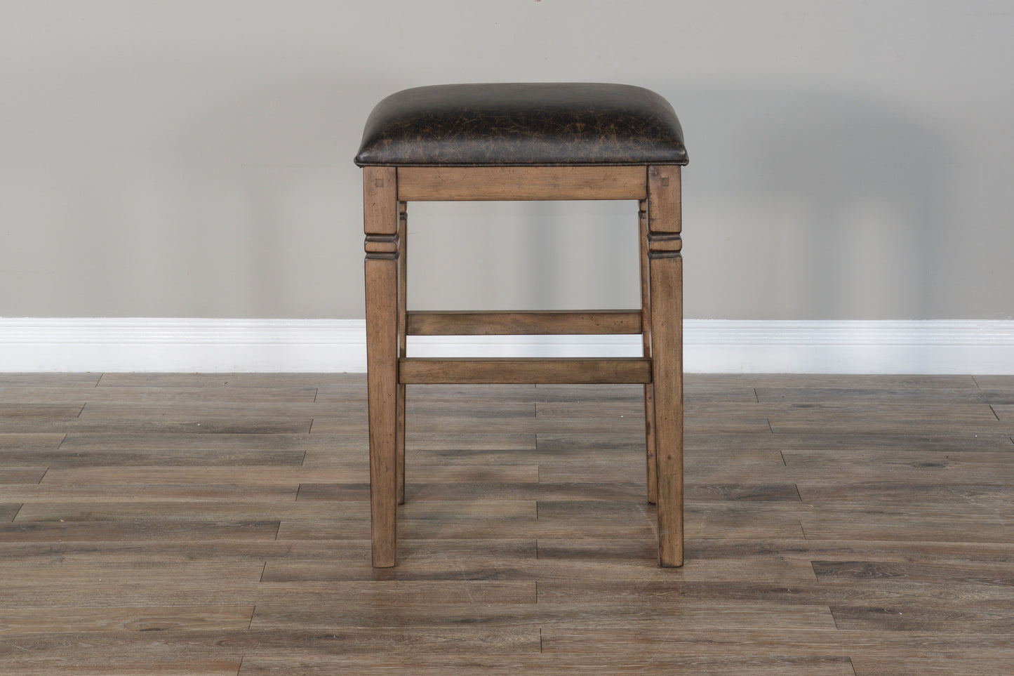 Doe Valley - Backless Stool With Cushion Seat - Brown / Black