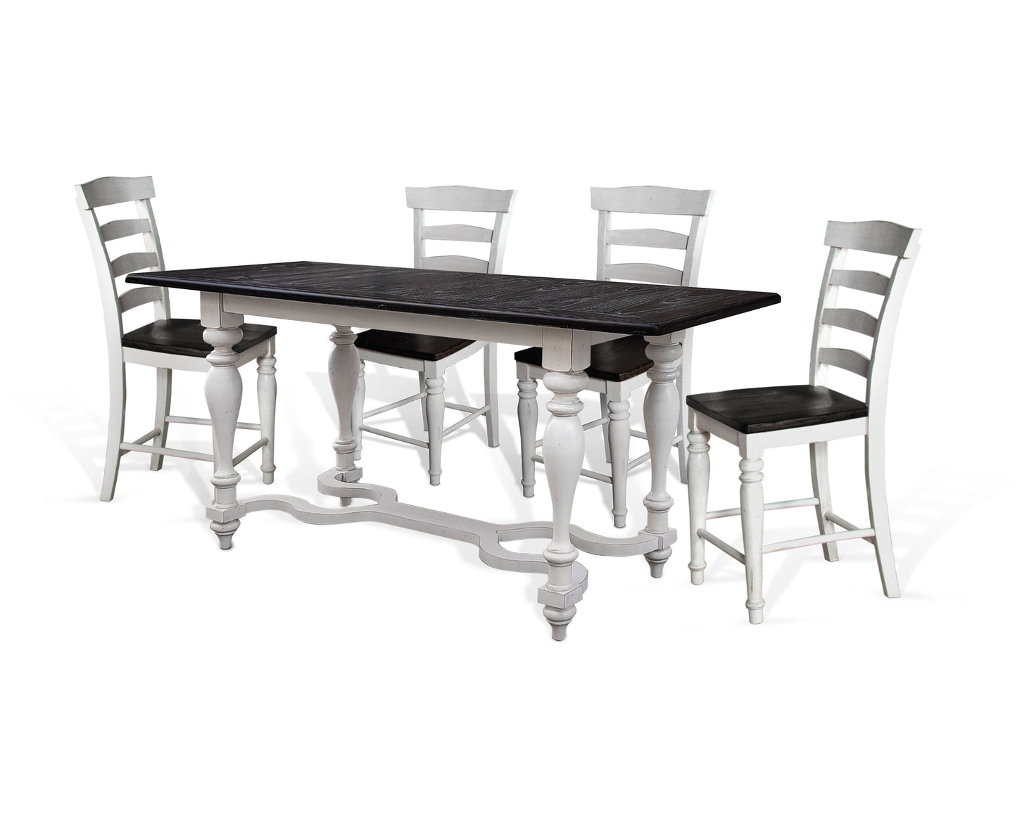 Carriage House - Friendship Table - White / Dark Brown