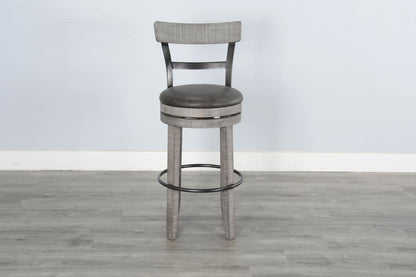 Alpine - Bar Swivel Barstool, Cushion Seat (Set of 2) - Gray
