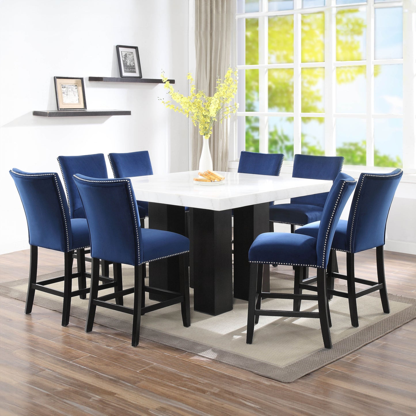 Camila - Square Counter Dining Set - White Top