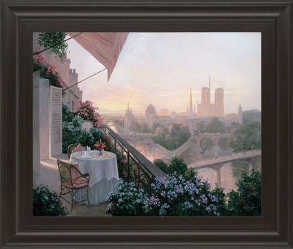 Dinner For Two By Christa Kieffer - Framed Print Wall Art - White