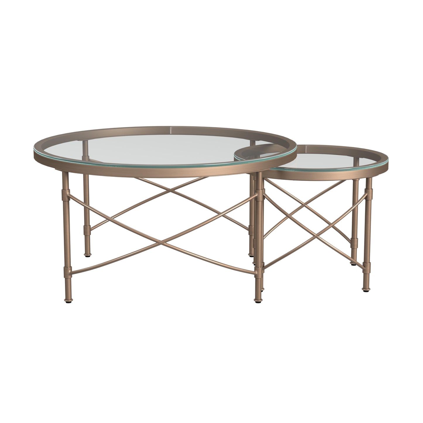 Harrison - Round Nesting Cocktail Table - Gold