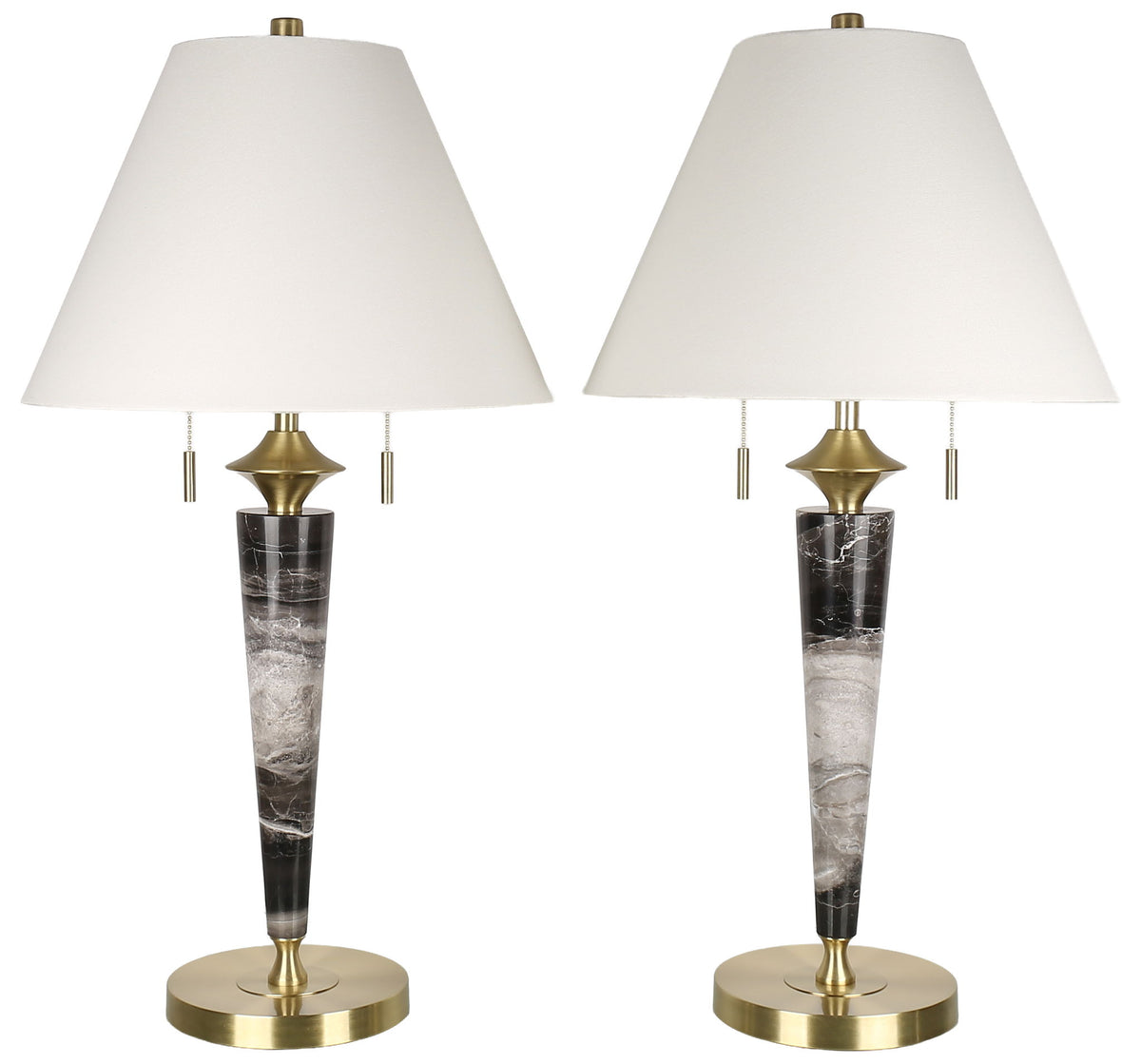 Midnight Scepter - 31 X 16 - Marble Table Lamp (Set of 2) - Black Marble