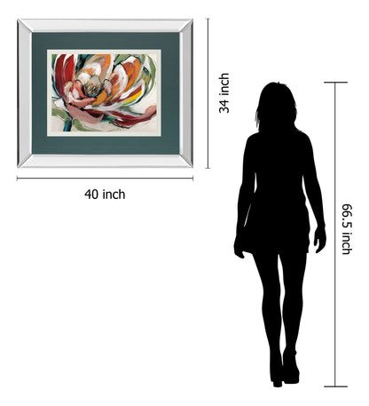Bloomed I By Fitsimmons, A. - Mirror Framed Print Wall Art - Dark Gray