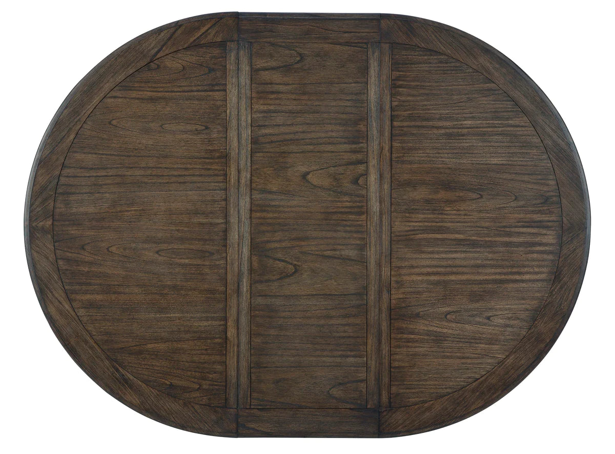 Hekman Wellington Java Mindi Wood Round Pedestal Extension Dining Table