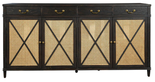 Hekman Handwoven Cane Panel Door TV Entertainment Console Sideboard