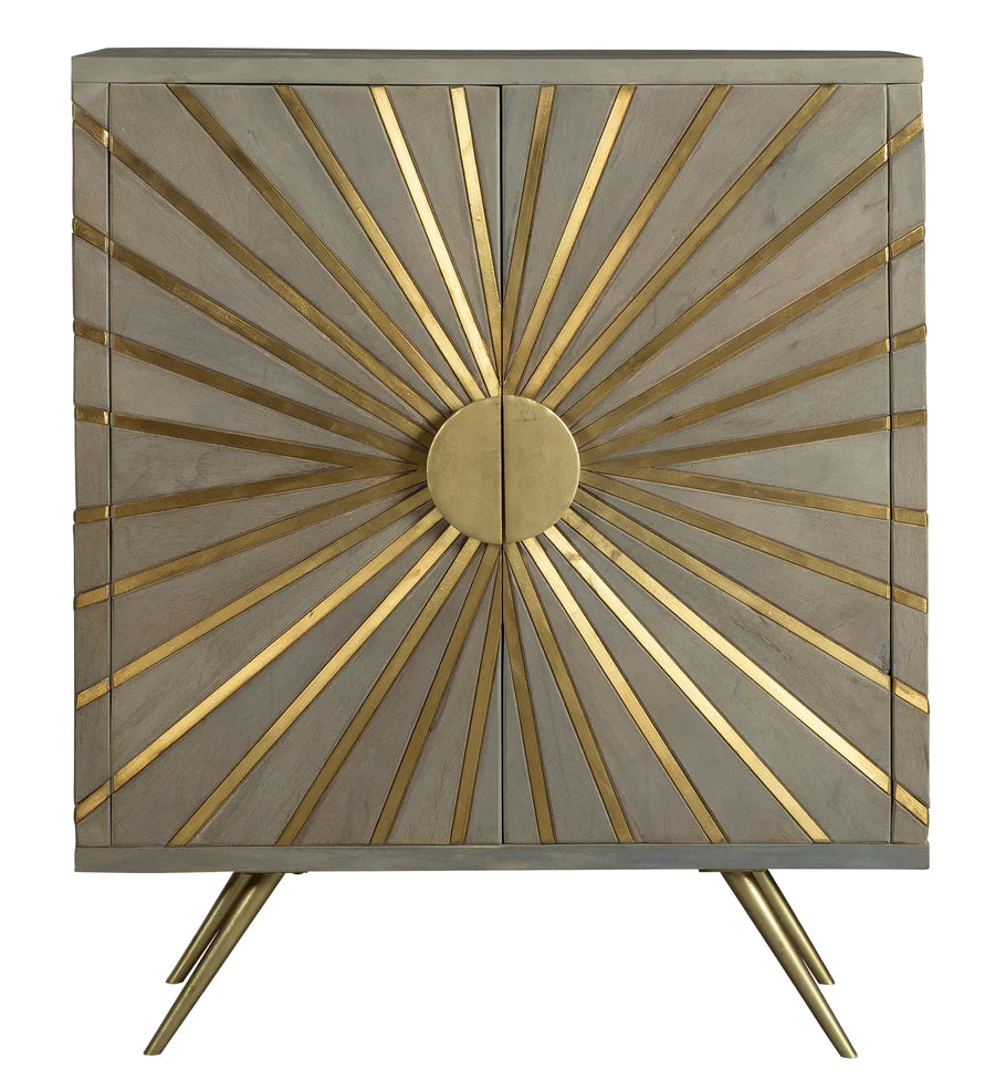 Hekman Brass Sunburst Accent Cabinet