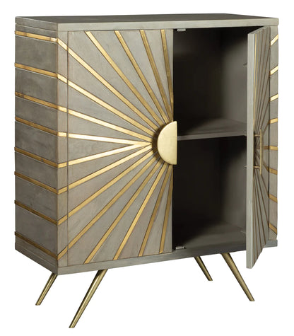 Hekman Brass Sunburst Accent Cabinet