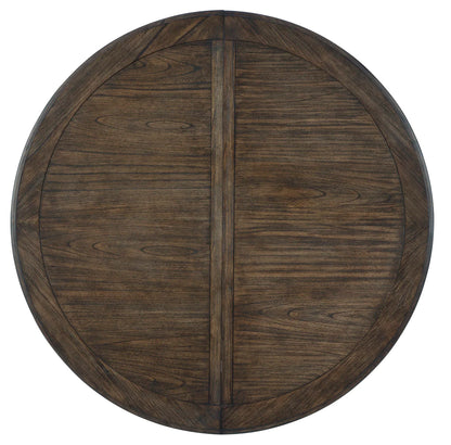 Hekman Wellington Java Mindi Wood Round Pedestal Extension Dining Table