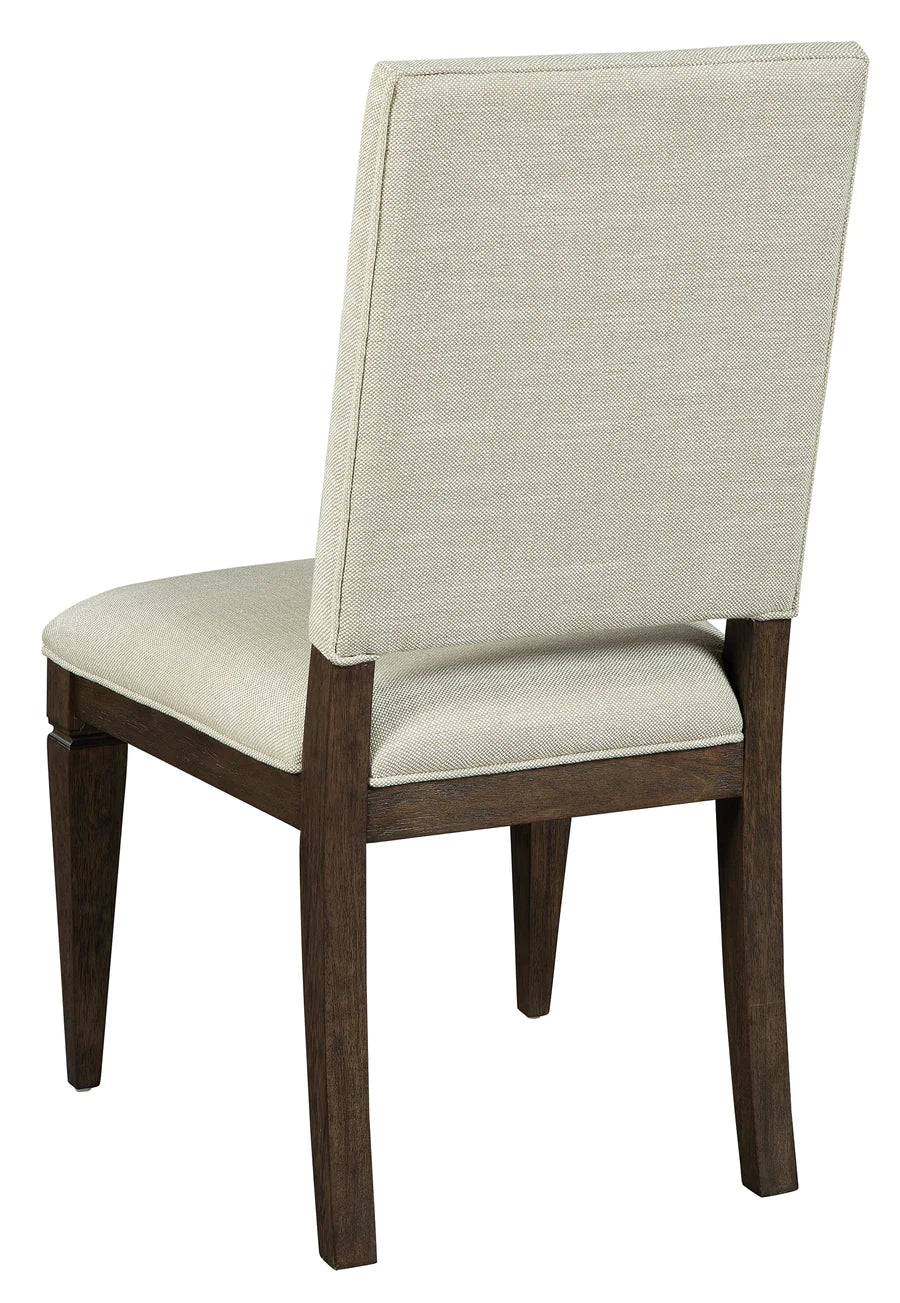 Hekman Linwood Heavyweight Linen Upholstered Mindi Wood Dining Side Chair