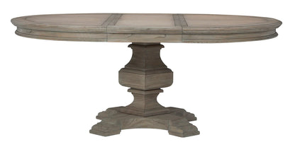 Hekman Driftwood Mindi Wood Round Pedestal Extension Dining Table