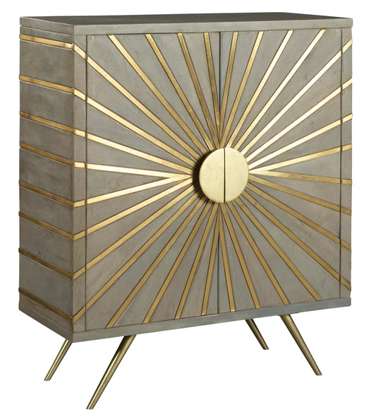 Hekman Brass Sunburst Accent Cabinet